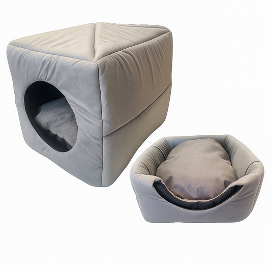 NuvemPet – Caminha Iglu Suede 2 em 1 de Conforto Premium